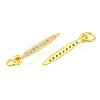 Leaf Rack Plating Brass Micro Pave Cubic Zirconia Pendants KK-S396-15-2