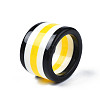Resin Stripe Patter Wide Band Finger Ring for Women RJEW-T022-008-5