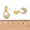Brass Micro Pave Clear Cubic Zirconia Teardrop Stud Earring Findings KK-D102-01G-3
