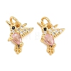 Brass Micro Pave Cubic Zirconia Charms KK-Q085-06G-02-1