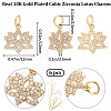 6Pcs Brass Micro Pave Clear Cubic Zirconia Charms ZIRC-BBC0002-18-2