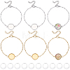 10Pcs 2 Colors 304 Stainless Steel Round Cabochon Setting Bracelets BJEW-SP0001-30-1