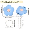 5 Colors Flower Silicone Key Cover Cap Keychains AJEW-DJ0005-51-2