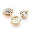 Brass Pave Clear Cubic Zirconia Magnetic Clasps KK-N287-09G-3