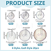 120Pcs 6 Styles Dyed Natural Shell Buttons BUTT-WR0001-42A-2