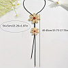 Alloy Glass Flower Black Waxed Cord Lariat Y Necklaces for Women FS-WGE5F3A-02-3