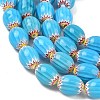 Handmade Millefiori Glass Oval Bead Strands LK-Z001-01A-03-3