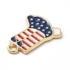 American Flag Style Alloy Enamel Pendants ENAM-M046-08G-4