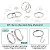  DIY Charm Adjustable Ring Making Kit DIY-NB0010-02-4