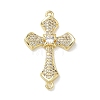 Easter Religion Brass Micro Pave Cubic Zirconia Connector Charms KK-T085-18G-G-1
