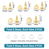 Unicraftale 10Pcs 5 Styles Brass Cuff Button BUTT-UN0001-21G-3