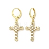 Cross Real 18K Gold Plated Brass Dangle Leverback Earrings EJEW-L268-036G-03-1