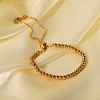 Adjustable Stainless Steel Round Beads Slider Bracelets NC9916-1-3