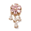 Brass Micro Pave Cubic Zirconia Pendants KK-C168-21G-02-1