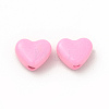 Heart Spray Painted Alloy Beads FIND-G053-01B-2