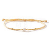Bohemian Style Imitation Pearl & Glass Seed Bead Braided Bracelets XS0693-4-1