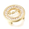 Mother's Day Brass Micro Pave Cubic Zirconia Slide Charms KK-E802-21G-A-2