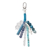 Natural & Synthetic Mixed Gemstone Round Cross Beads Pendant Decorations HJEW-TA00465-1