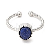 Natural Lapis Lazuli Open Cuff Ring RJEW-M166-04P-H-2