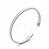 304 Stainless Steel Flat Snake Chains Shape Open Cuff Bangle for Women BJEW-C033-03-2