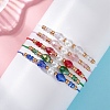 Glass & Seed Beads Braided Bead Bracelets BJEW-MZ00283-1