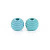 Painted Natural Wood Beehive Beads WOOD-Q040-019B-A01-3