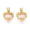 Brass & Imitation Pearl Pendants KK-T080-64G-1