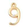 Brass Micro Pave Cubic Zirconia Charms KK-P340-24G-09-1