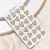 Valentine's Day Heart Brass Micro Pave Clear Cubic Zirconia Stud Earrings EJEW-D305-22G-04-2