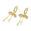 Brass Micro Pave Clear Cubic Zirconia Huggie Hoop Earrings for Women EJEW-A040-11G-1