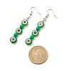 Lampwork Evil Eye & Acrylic Beaded Dangle Earrings EJEW-JE04972-03-4