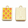 Rack Plating Alloy Checkerboard Pendants PALLOY-S132-256D-RS-3