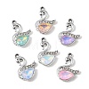 UV Plating Alloy Glass Pendants FIND-K032-35P-1
