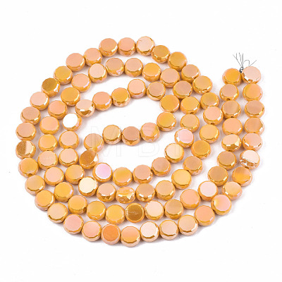 Electroplate Opaque Solid Color Glass Beads Strands EGLA-T020-07K-1