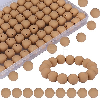 80Pcs Round Silicone Focal Beads SIL-SZ0001-24-08-1