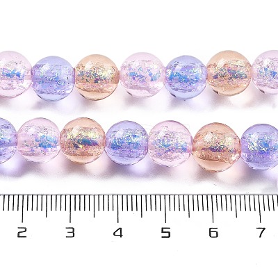 Handmade Foil Lampwork Beads Strands FOIL-K003-06B-15-1