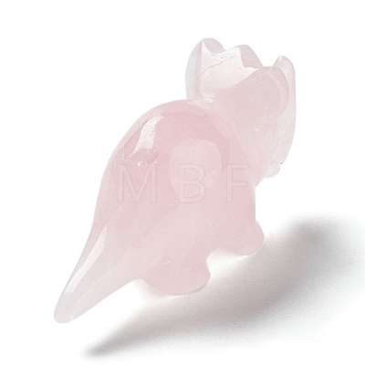 Natural Rose Quartz Carved Healing Rhinoceros Figurines DJEW-P016-01E-1