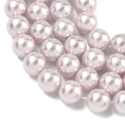 Electroplated Shell Pearl Beads Strands BSHE-G041-8mm-06-1