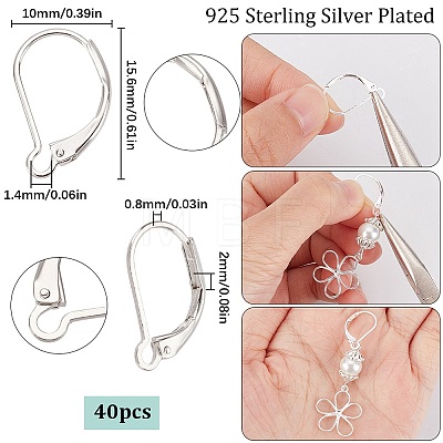 40Pcs Brass Leverback Earring Findings KK-SC0005-65-1