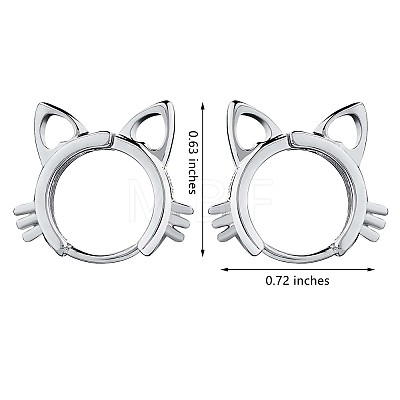Women Cat Brass Leverback Earrings JE965A-1