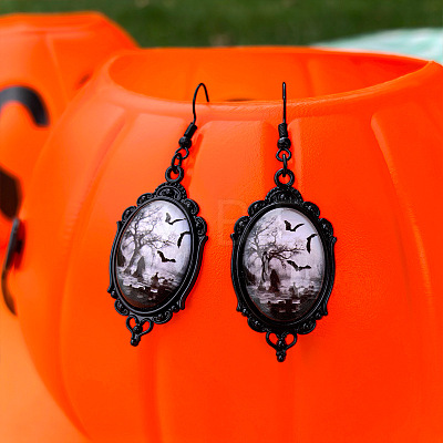 Alloy Glass Dangle Earrings FS-WGFE353-09-1