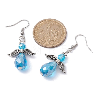 Tibetan Style Alloy Angel Fairy Dangle Earrings EJEW-JE05425-01-1