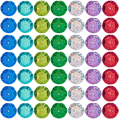 700Pcs 7 Colors UV Plating PVC Plastic Beads FIND-GF0009-55-1