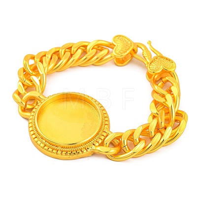 Brass Cuban Link Chain Bracelets Findings KK-G502-05G-1