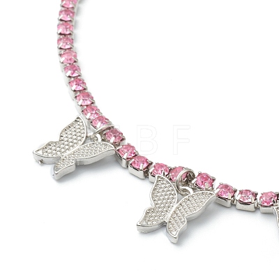 Alloy Rhinestone Cup Chain Necklaces NJEW-H217-02P-1