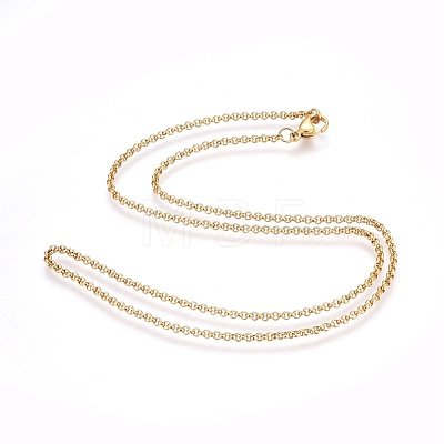 304 Stainless Steel Rolo Chain Necklaces NJEW-F248-20A-G-1