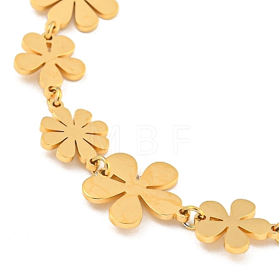 304 Stainless Steel Small Daisy Flower Link Necklaces for Women NJEW-Z040-02G-1