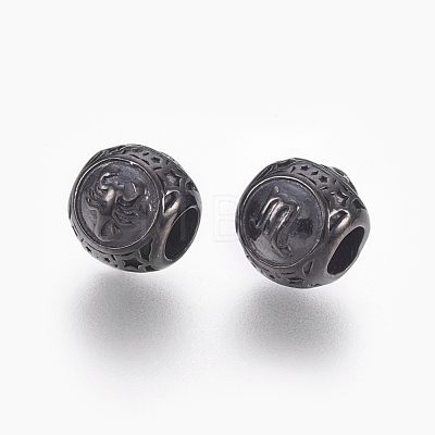 316 Surgical Stainless Steel European Beads STAS-F195-128B-09-1