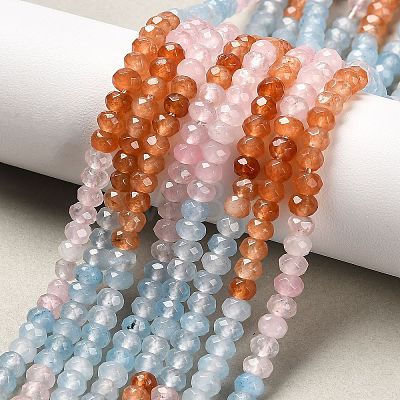 Natural White Jade Bead Strands G-R343-2x4-34-1