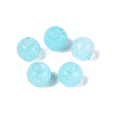 Natural White Jade European Beads G-Q607-01A-03-1